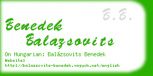 benedek balazsovits business card