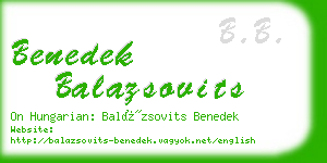 benedek balazsovits business card